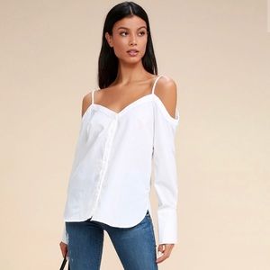 NWT! White button up off the shoulder top